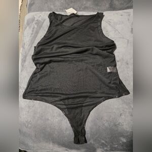 Black Mesh Sleeveless Bodysuit